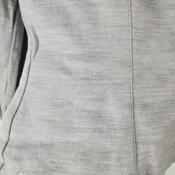 Club Monaco Fitted Wool Sweatshirt Medium‎ Cropped Bell Sleeve Spacedye gray - Picture 7 of 8